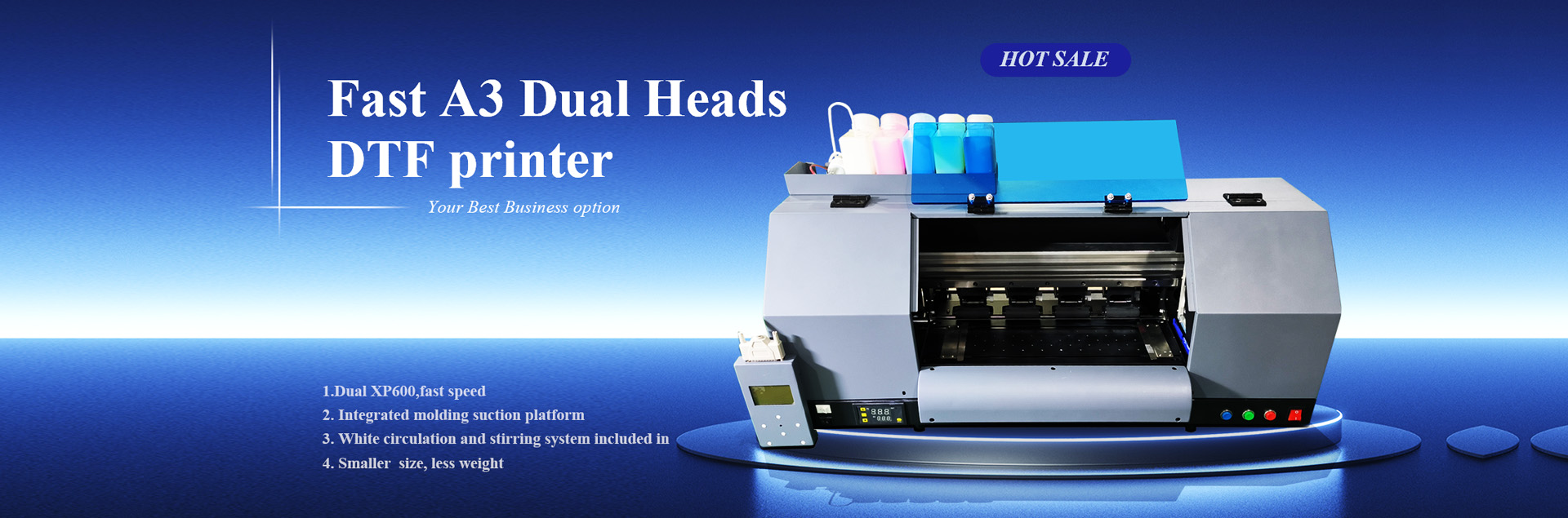 A3 Dual Heads XP600 DTF Printer